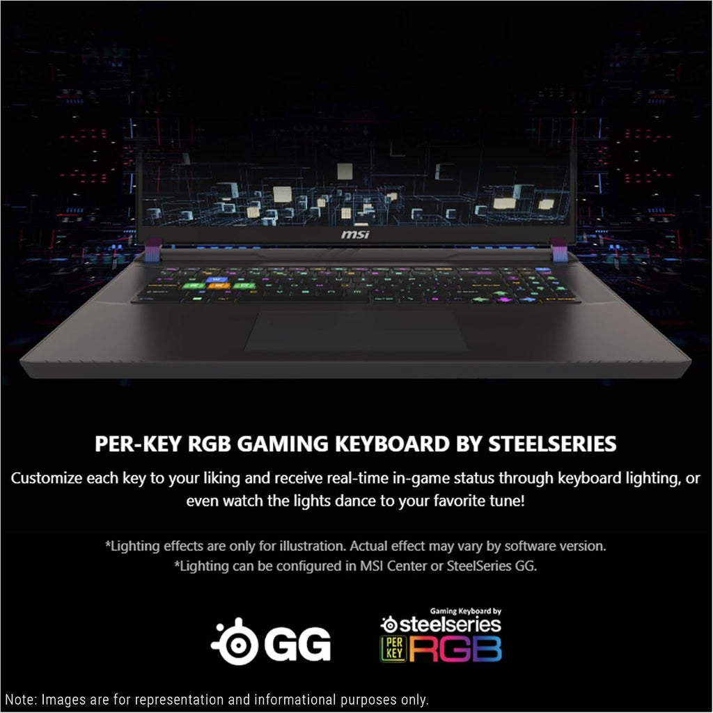 msi Vector 17 HX Gaming Laptop, Intel i9-14900HX, 64 GB DDR5 RAM, 4 TB PCIe SSD, 17' QHD+ (2560x1600) 240Hz Display, Nvidia G-Force RTX 4080, Backlit Keyboard, W11 Pro, Cosmo Gray