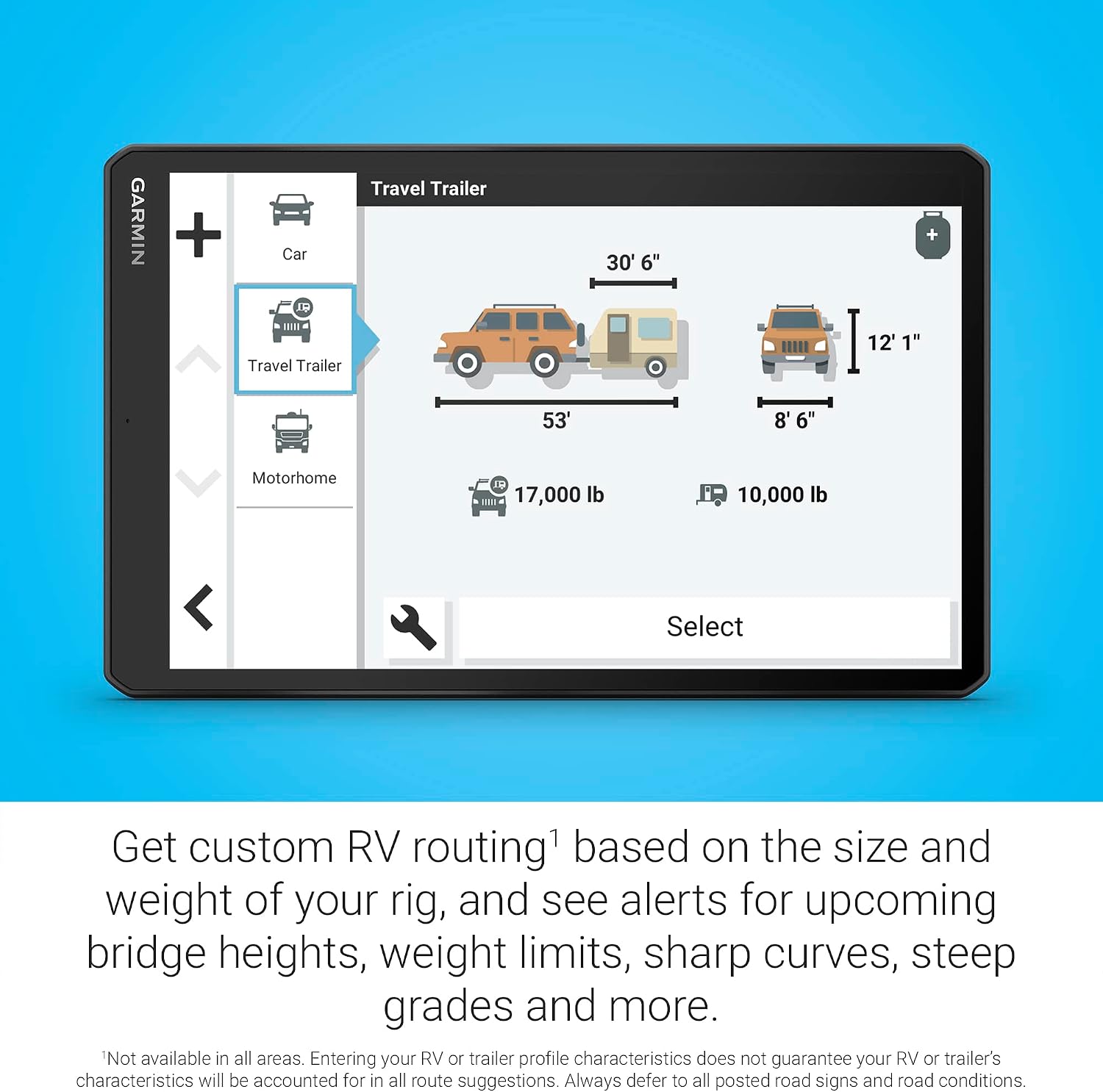 Garmin RV 1095, Extra-Large, Easy-to-Read 10' GPS Navigator, Custom Routing, High-Resolution Birdseye Satellite Imagery, Directory of Parks and Services, Landscape or Portrait View Display