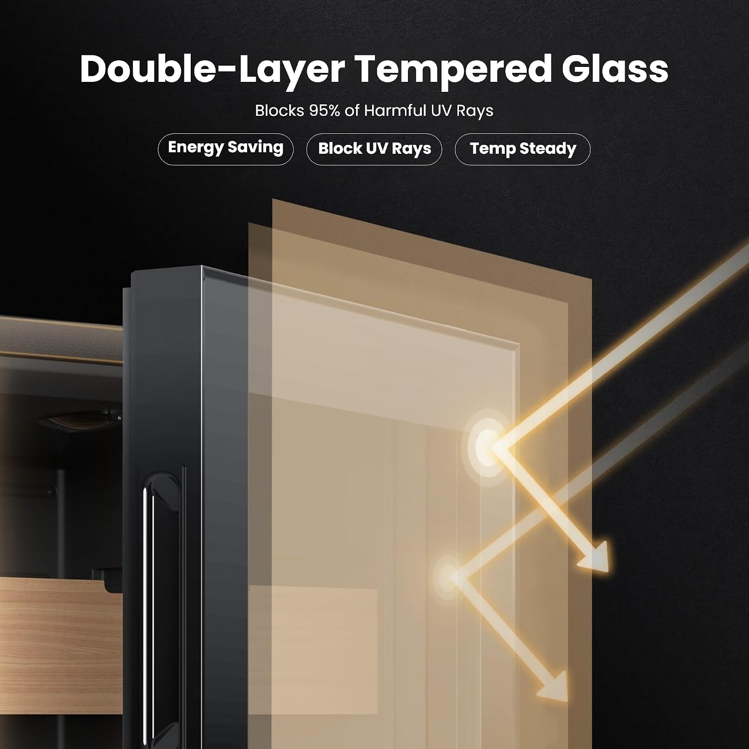 Yeego Wine and Beverage Refrigerator, 24 Inch Dual Zone Wine Fridge, Built-in or Freestanding Wine Cooler with Glass Doors, Under Counter Drink Fridge for Wine/Beer/Soda/Water