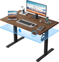 Klicelor 40 Inch Electric Standing Desk, Height Adjustable Office Desk, Sit Stand Up Computer Desk with Memory Preset, Two-Piece Desktop, Dark Walnut