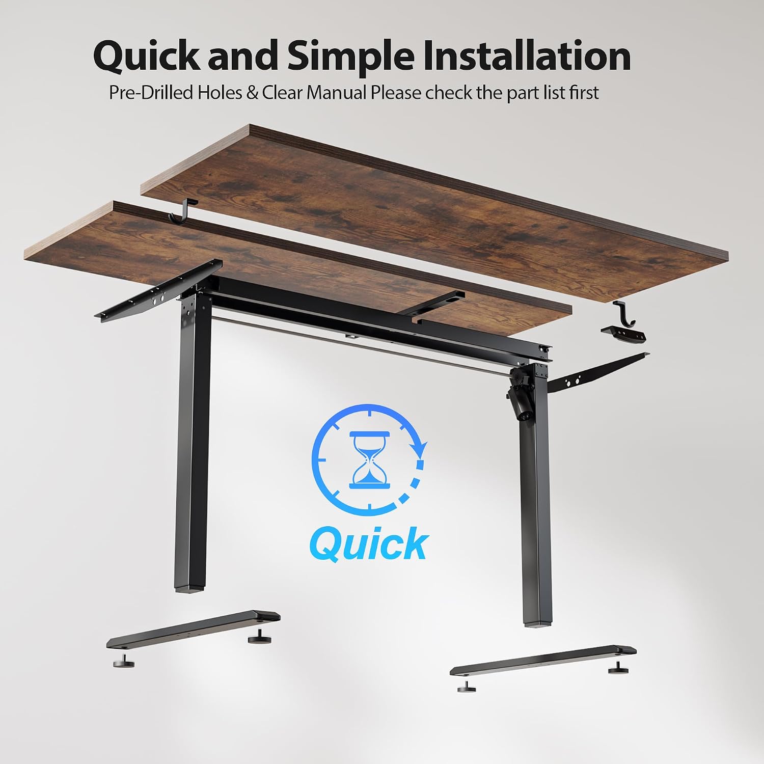 Agilestic Electric Standing Desk, 55 x 28 Inches Height Adjustable Desk, Sit Stand up for Work Office Home, Ergonomic Rising Computer Table with Memory Preset, Rustic Brown