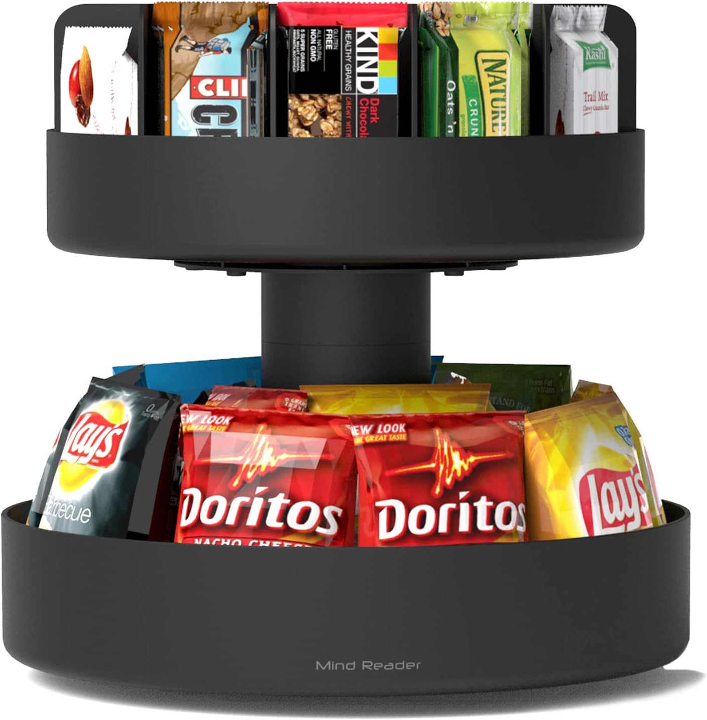 Honeywell Beverage Refrigerator and Cooler, 115 Can Mini Fridge with Glass Door for Soda Beer or Wine for Office & Mind Reader SNACKCAR Supreme Snack organizer, 14 x 14.5 Round, Black