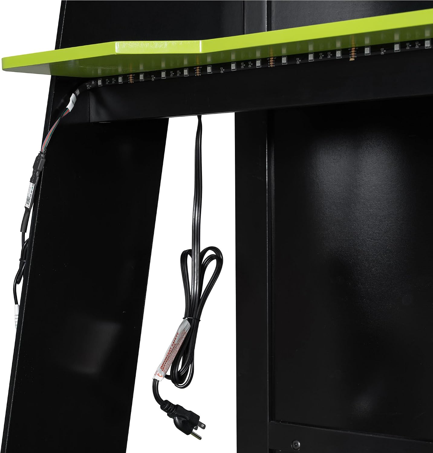 Virubi Twin Gaming Loft Bed with Desk and Storage Shelves & LED RGB Light, Gaming Bed Frame with Storage Shelves,Ladder and Guardrail for Teens Adults (Green,Twin)