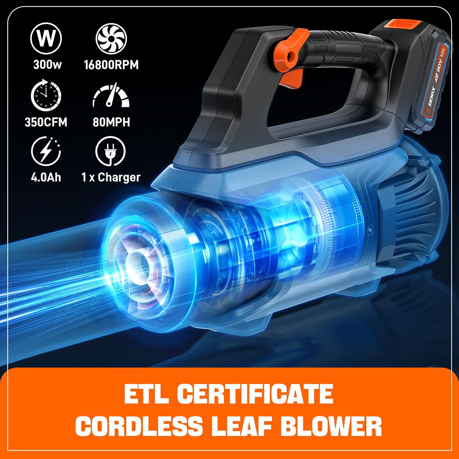 SENIX X2 20 Volt Max* 3-Piece Cordless Power Tool Combo Kit with Battery Powered 10' String Trimmer, Variable Speed Leaf Blower, 21' Hedge Trimmer, Includes 2 Batteries & Battery Charger (S2K3B2-01)