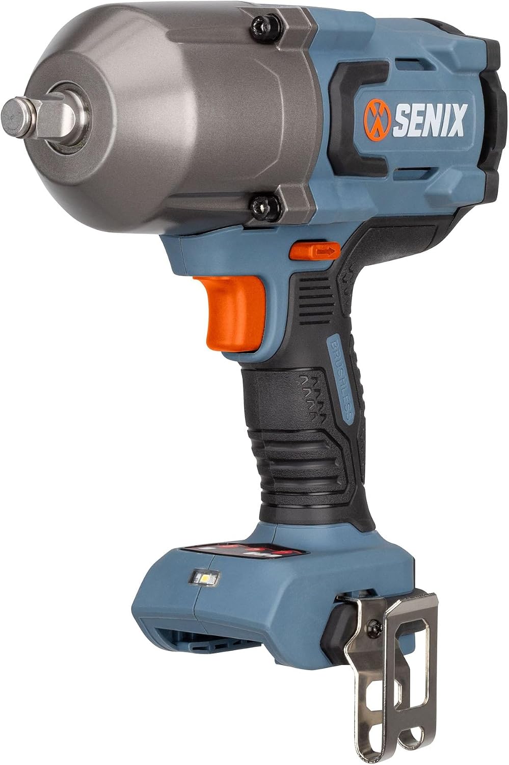 SENIX 1/2'' Cordless Impact Wrench, Compatible with X2 20 Volt Max* Battery, Brushless Motor, 750 ft-lbs Max Torque, 1800rpm Max, 3-Speed, with Belt Clip, Tool Only, Battery Not Included (PDWX2-M3-0)