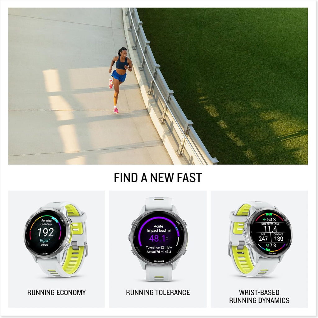 Garmin Forerunner 970 GPS Running Smartwatch, Whitestone | Premium Training & Recovery, Sleep Coach, Heart Rate, Download Music, Up to 15 Day Battery | Signature Series Power Bundle