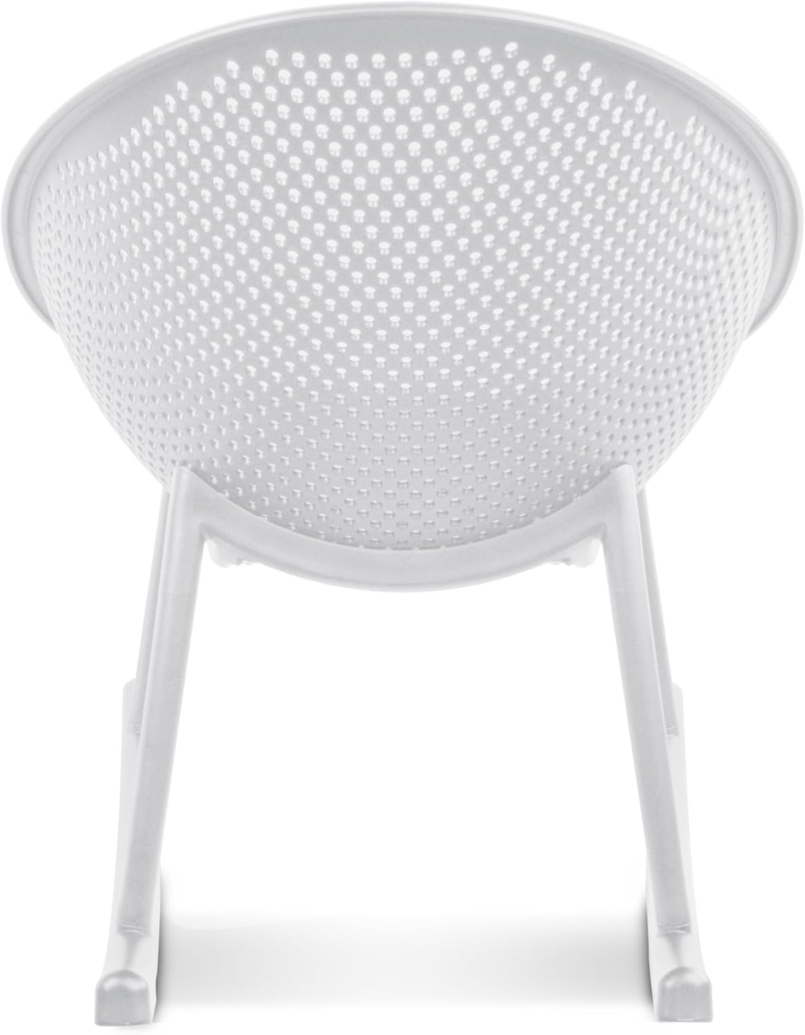 2xhome Patio Rocking Chair | Oval Egg Shaped Lounge Rocker | All Weather Plastic | Modern Accent Side Chair for Indoor or Outdoor Use, White, Single, Set of 1