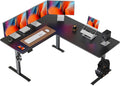 FEZIBO 63' x 55'L Shaped Standing Desk Adjustable Height, 63 Inch Electric Stand up Corner Computer Desk, Sit Stand Home Office Desk with Splice Board, Black