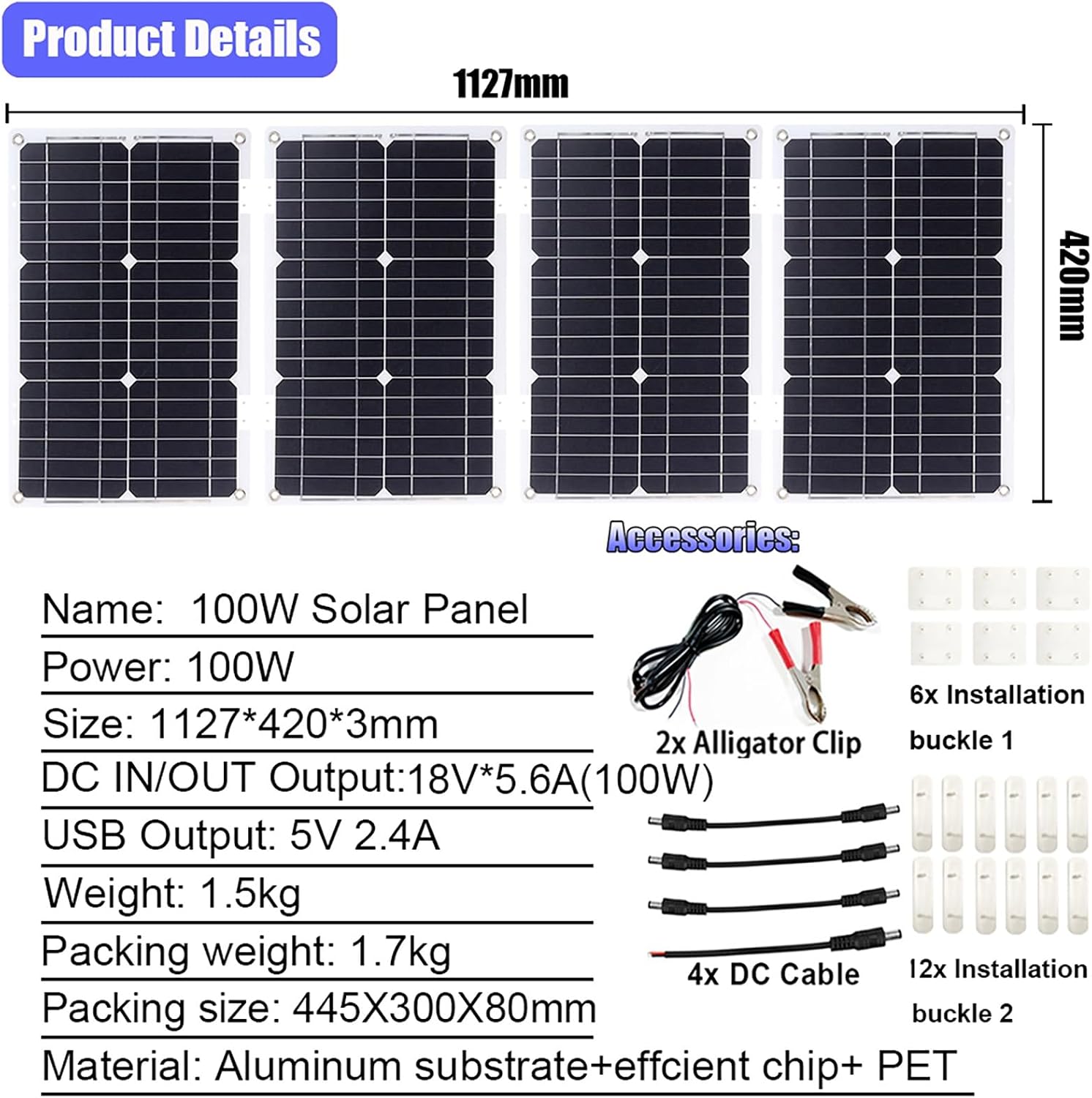 3000W Solar Power System with 100W Adjustable Panels, 50A Controller and 3000W Inverter, Fast Charging for Home and RV Off-Grid Use(Yellow,12V-220V)