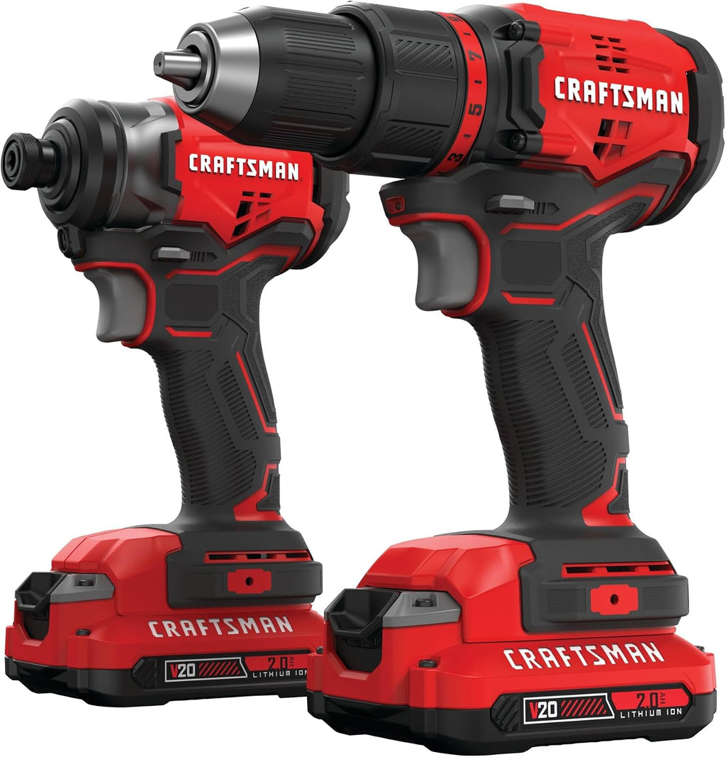 CRAFTSMAN V20* Cordless Brushless Compact 2 Tool Combo Kit (2 Batteries) (CMCK210C2)