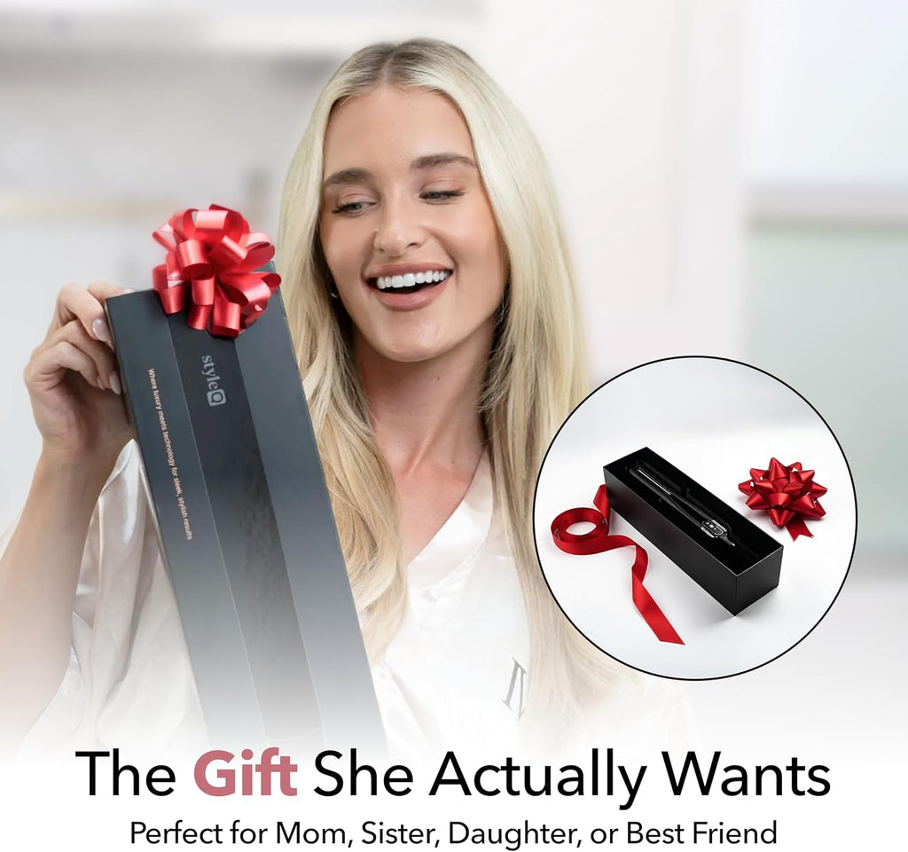 SRILabs StyleQ Flat Iron Hair Straightener — Red Light Therapy, Titanium Plates, Graphene Technology, Negative Ions | 12 Heat Settings | Frizz-Free Results for All Hair Types