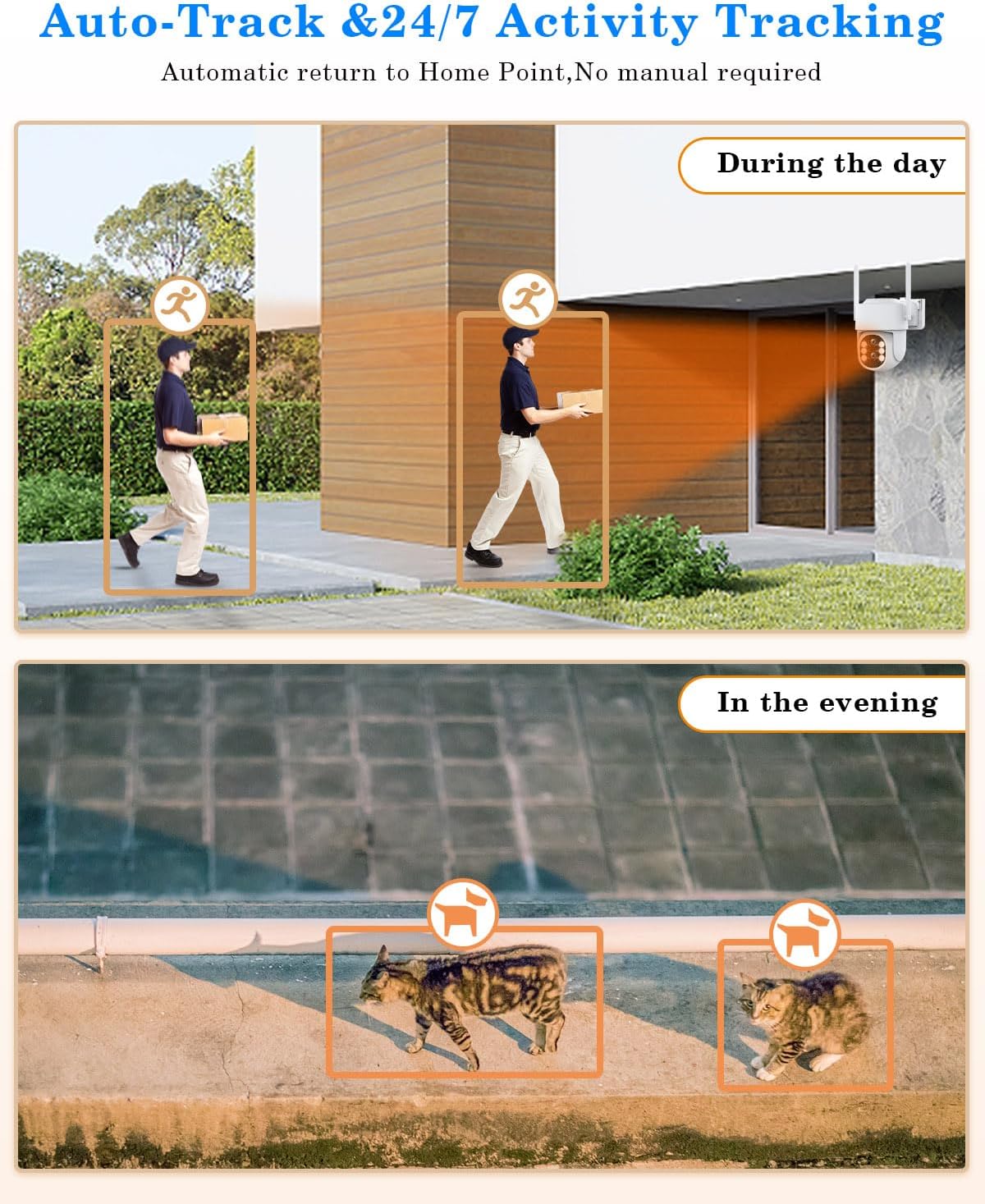 Security Camera System Outdoor Wireless for Home, ZHXINSD Dual Lens 6MP 10X Hybrid Zoom 360° Auto-Track 4 Cameras Set with 12.5' Monitor, 2.4/5G 10CH 4K NVR 24/7 Record Two-Way Audio Indoor 1TB HDD
