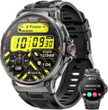 2025 New 1.85 inch Men's Military Smart Watch fits for Android and iPhone Devices (Black)