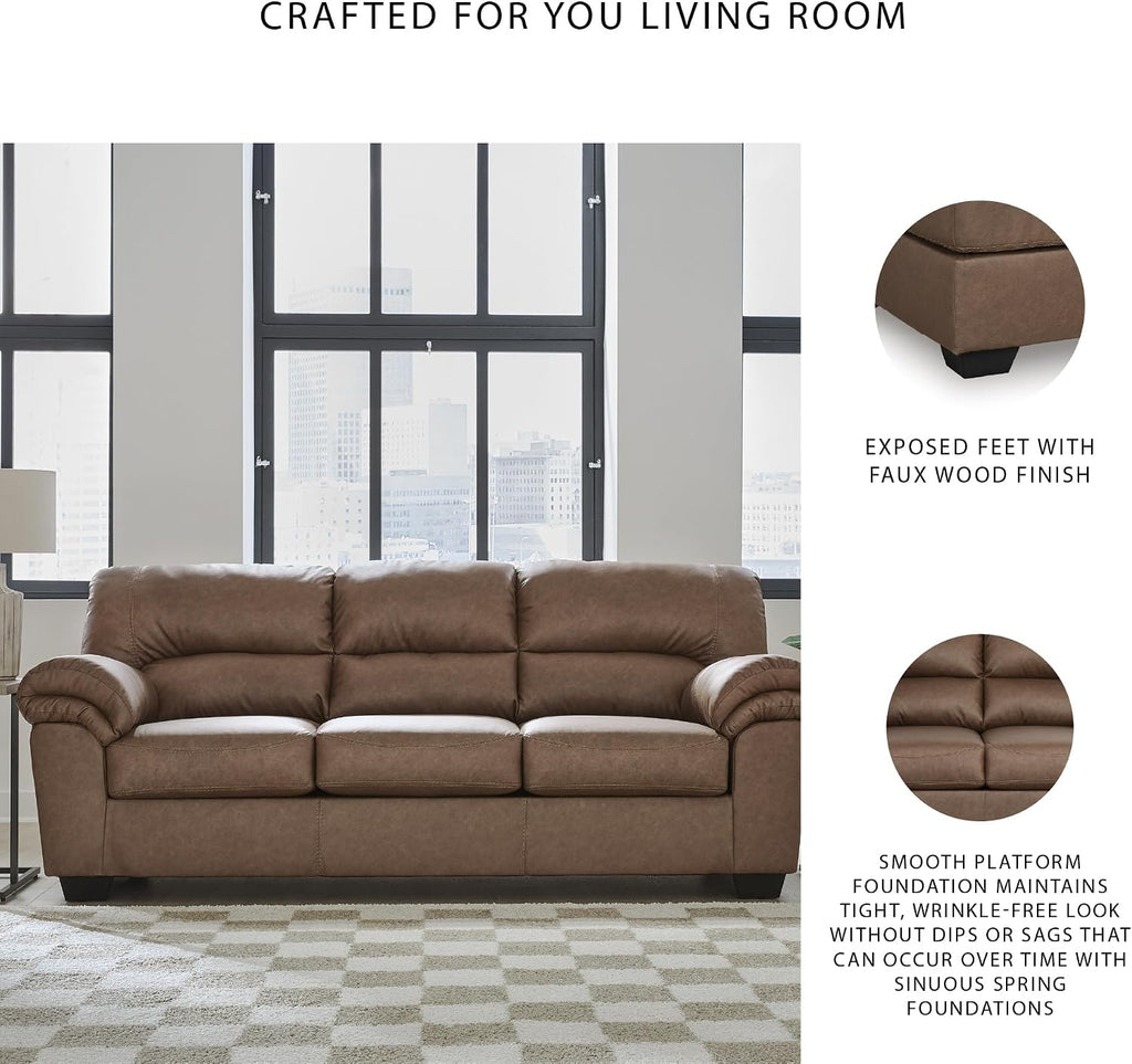 Signature Design by Ashley Walker Point Contemporary Sofa with Removable Cushion, Light Brown