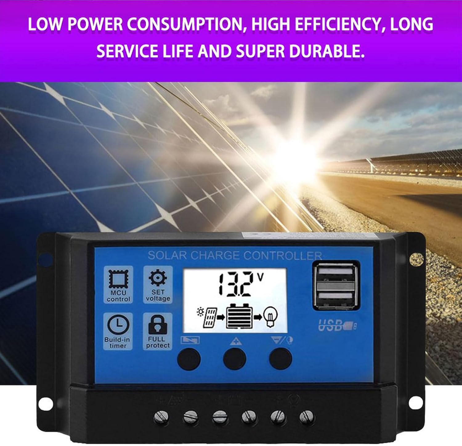 Portable Solar Power System 3000W Inverter with 18W Waterproof Solar Panel & Smart LCD Charge Controller for RV and Home Use