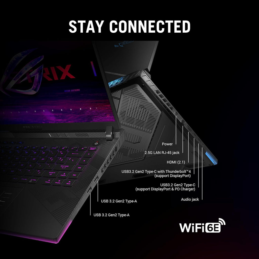 ASUS ROG Strix Scar 16 (2024) Gaming Laptop, 16' Nebula HDR 16:10 QHD 240Hz/3ms, 1100 nits, Mini LED Display, GeForce RTX™ 4090, Intel® Core™ i9-14900HX, 32GB RAM, 2TB SSD, Win 11 Pro, G634JYR-XS97