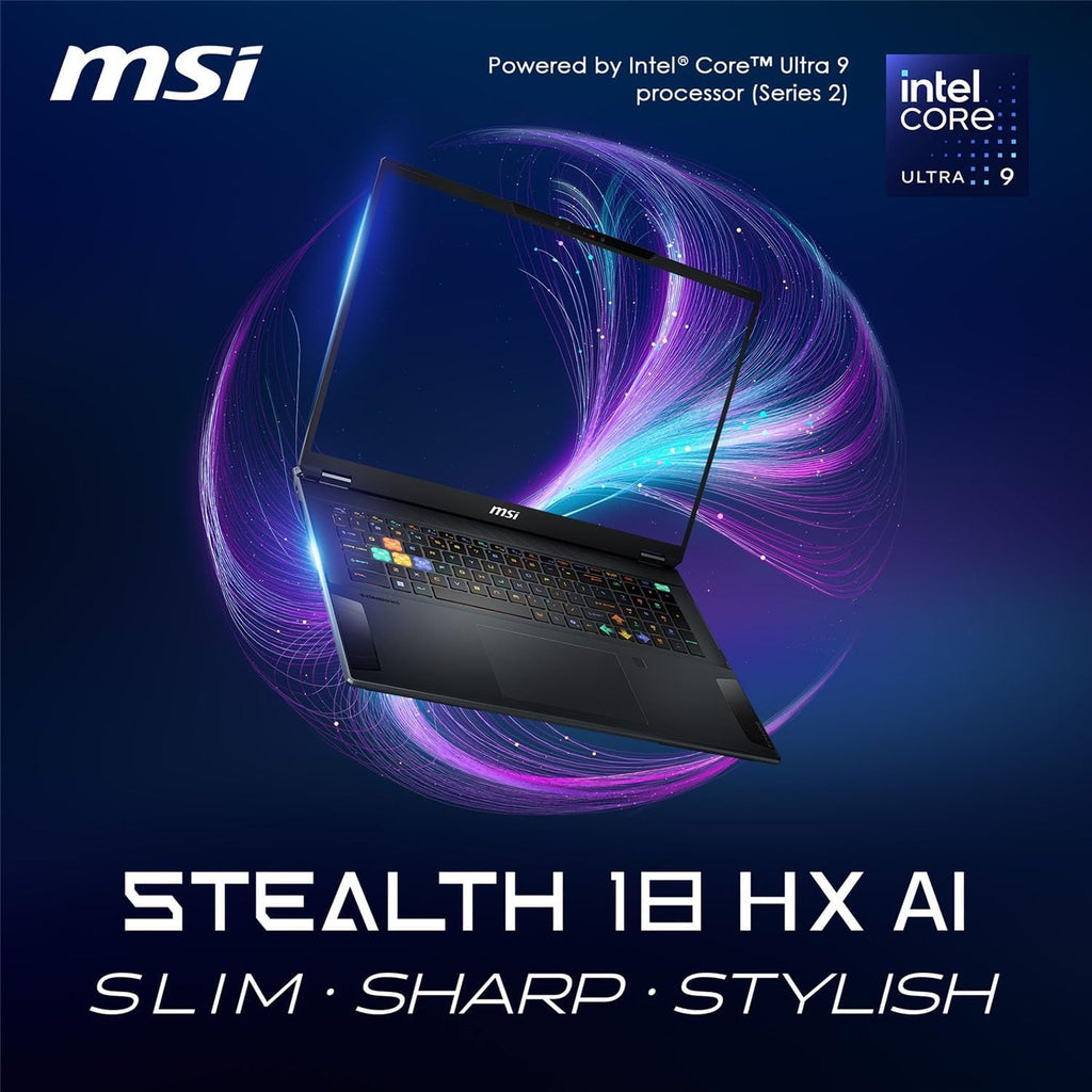 msi Stealth AI Gaming Laptop 18' 4K (Intel Ultra 9-275HX, GeForce RTX 5090 24GB, 64GB DDR5, 2TB SSD, Win 11 Pro) w/MS 365 Personal, DKZ USB Port Expander