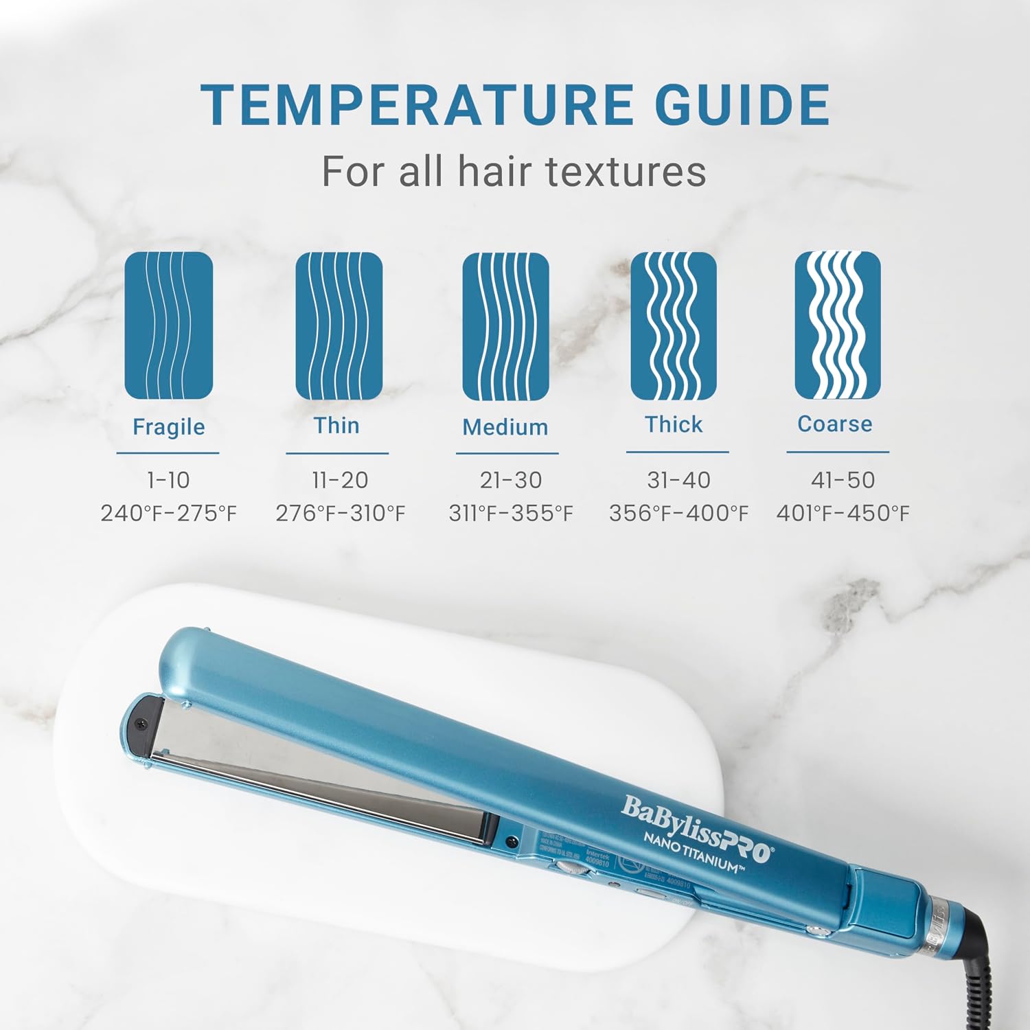 BabylissPRO Nano Titanium Ultra-Thin Hair Straightener, Professional Flat Iron, 5-Inch Extended Plates for Faster Straightening, for All Hair Types