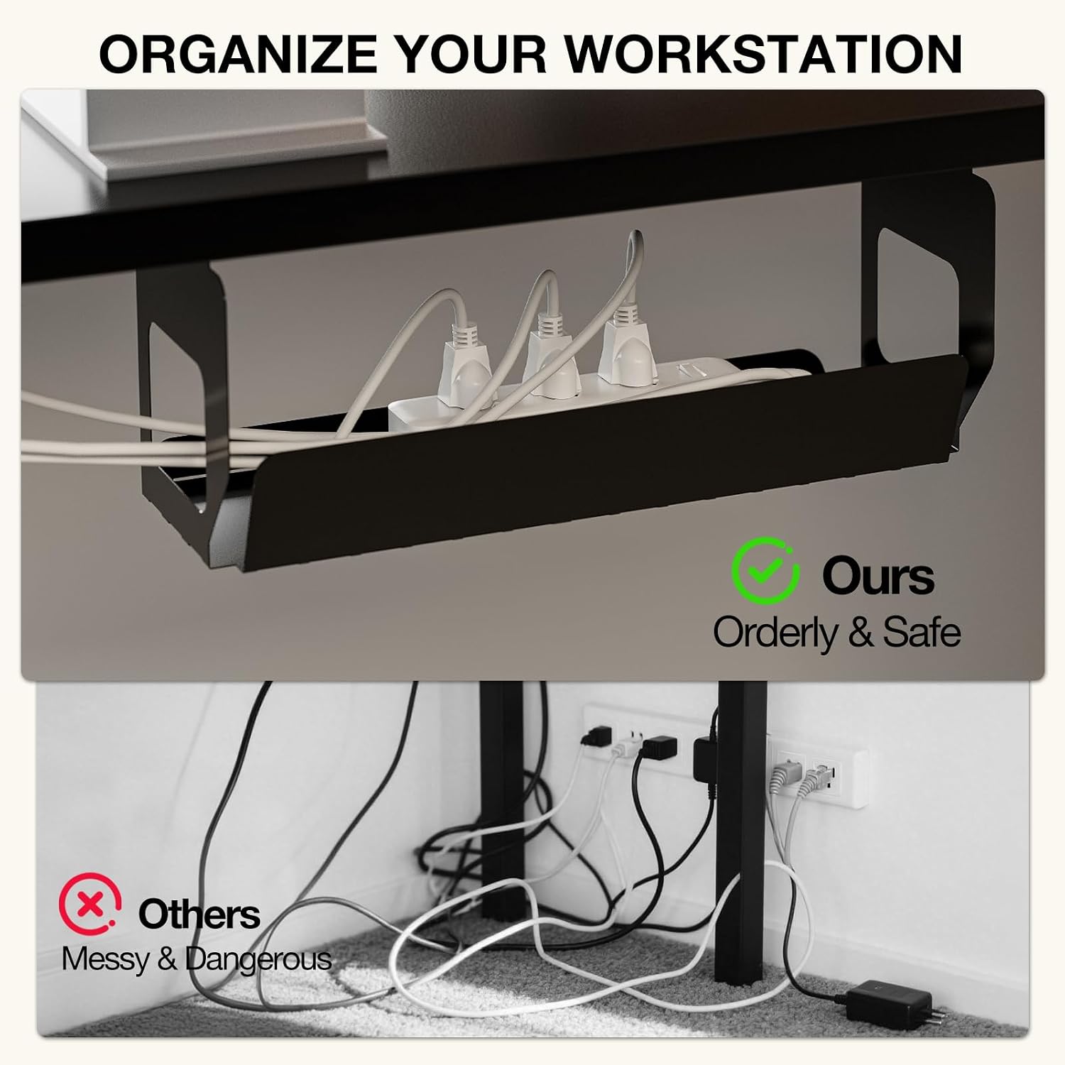 Muvai 59 Inch L Shaped Standing Desk Adjustable Height with Cable Management Tray,Gaming Electric Corner Standing Desk, Sit Stand Computer Table with Reversiable Splice Board, Black