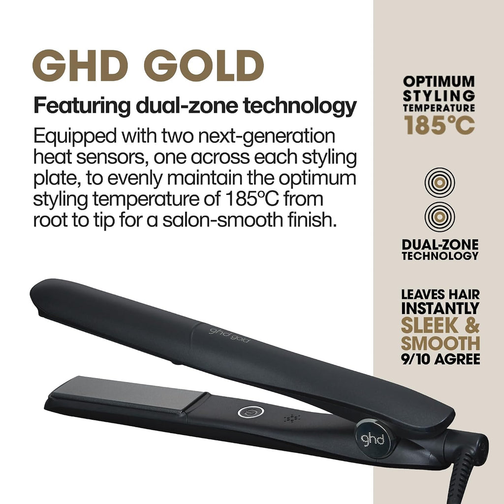 ghd Gold ― 1' Flat Iron Hair Straightener | Professional Ceramic Hair Straightening Styling Tool for Stronger Hair & More Color Protection