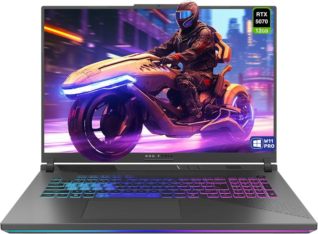 ASUS ROG Strix G18 Gaming Laptop, AMD Ryzen 9-9955HX, 64 GB DDR5 RAM, 4 TB PCIe SSD, 18' 2.5K (2560x1600) 240Hz Display, Nvidia G-Force RTX 5070, 4-Zone RGB Keyboard, W11 Pro, Eclipse Gray