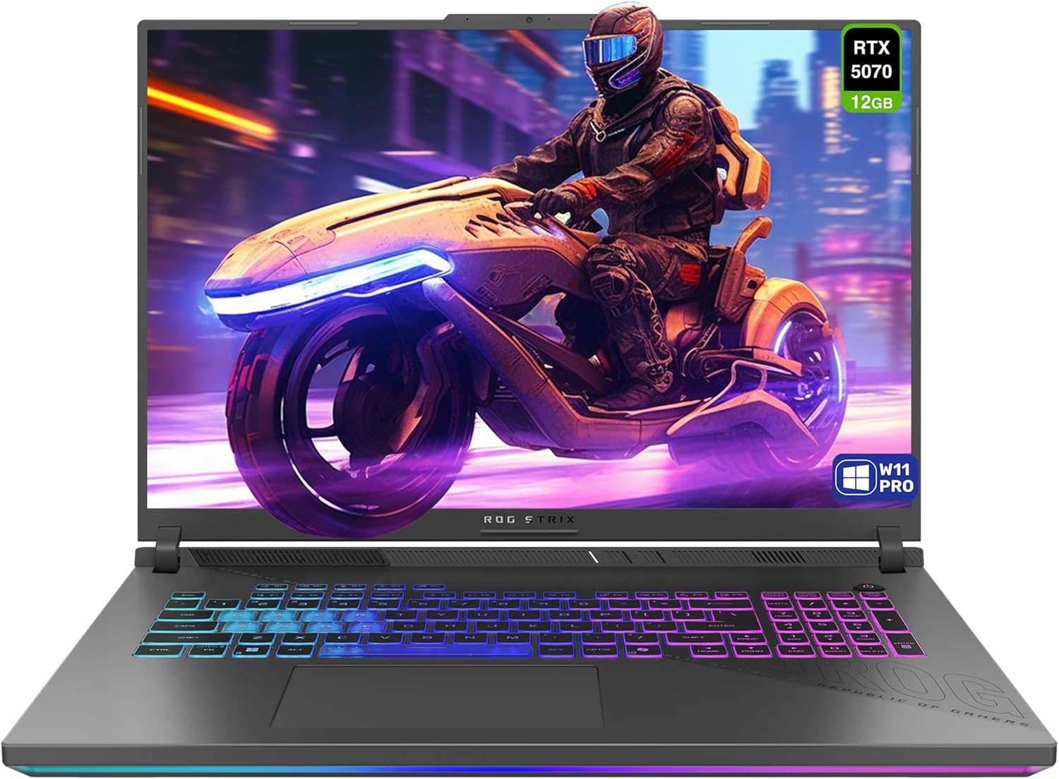 ASUS ROG Strix G18 Gaming Laptop, AMD Ryzen 9-9955HX, 64 GB DDR5 RAM, 4 TB PCIe SSD, 18' 2.5K (2560x1600) 240Hz Display, Nvidia G-Force RTX 5070, 4-Zone RGB Keyboard, W11 Pro, Eclipse Gray