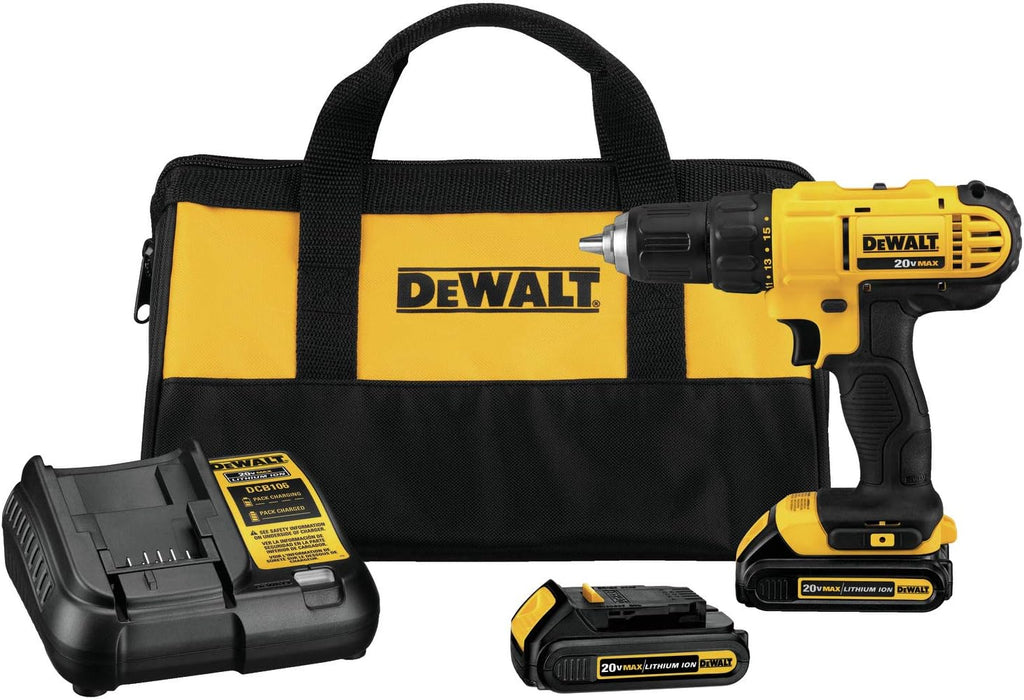 DEWALT 20V MAX* Cordless Drill/Driver Kit with Screwdriver/Drill Bit Set, 100-Piece (DCD771C2 & DWA2FTS100)