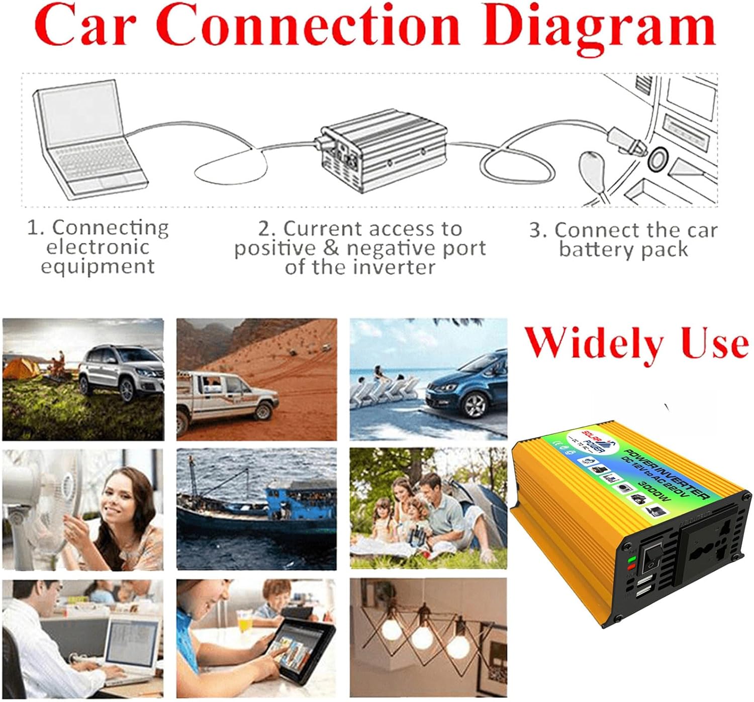 Portable Solar Power System 3000W Inverter with 18W Waterproof Solar Panel & Smart LCD Charge Controller for RV and Home Use