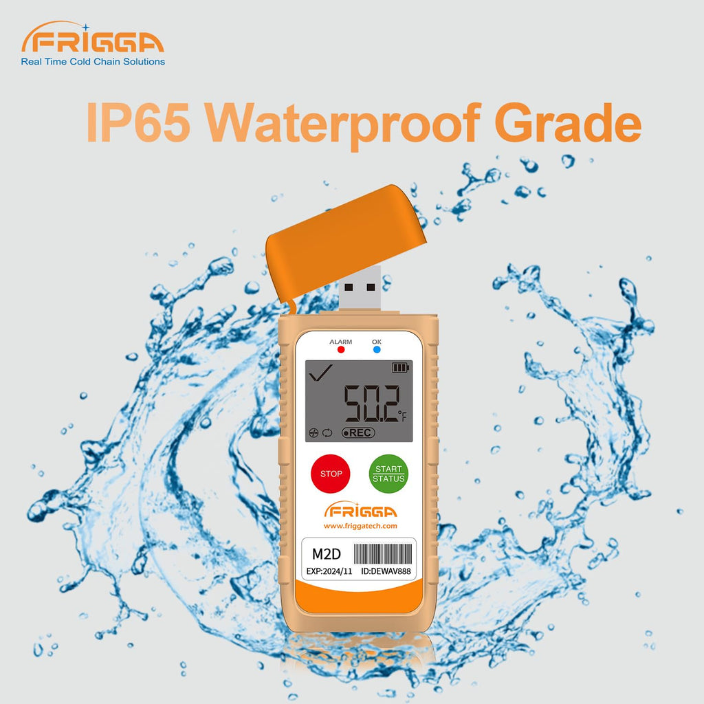 Frigga M2D 10 Pack Multi-Use Temperature Data Logger USB Digital Temperature Recorder Reusable 14400 Points High Accuracy Thermometer Logger PDF CSV Report