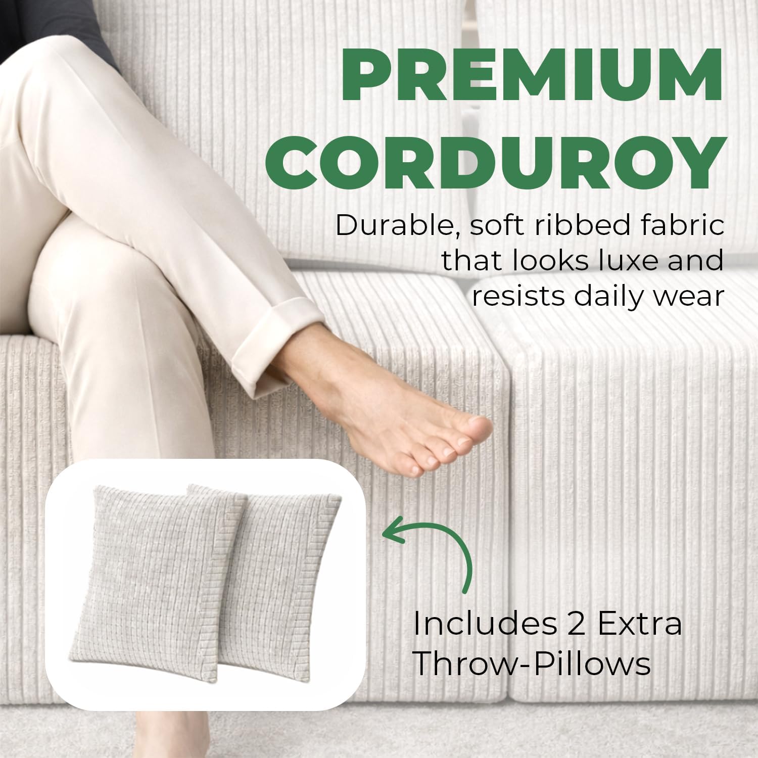 EconoHome Boneless Cloud Sectional Sofa - Plush Deep Seat L-Shaped Couch for Relaxing & Entertaining, Durable Construction & Easy Assembly, Perfect Addition to Any Living Room