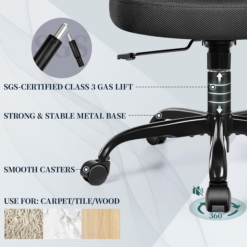 FelixKing Office Chair, Ergonomic Desk Chair with Adjustable Height and Lumbar Support Swivel Lumbar Support Desk Computer Chair with Flip up Armrests for Conference Room (Black),Pack of 2