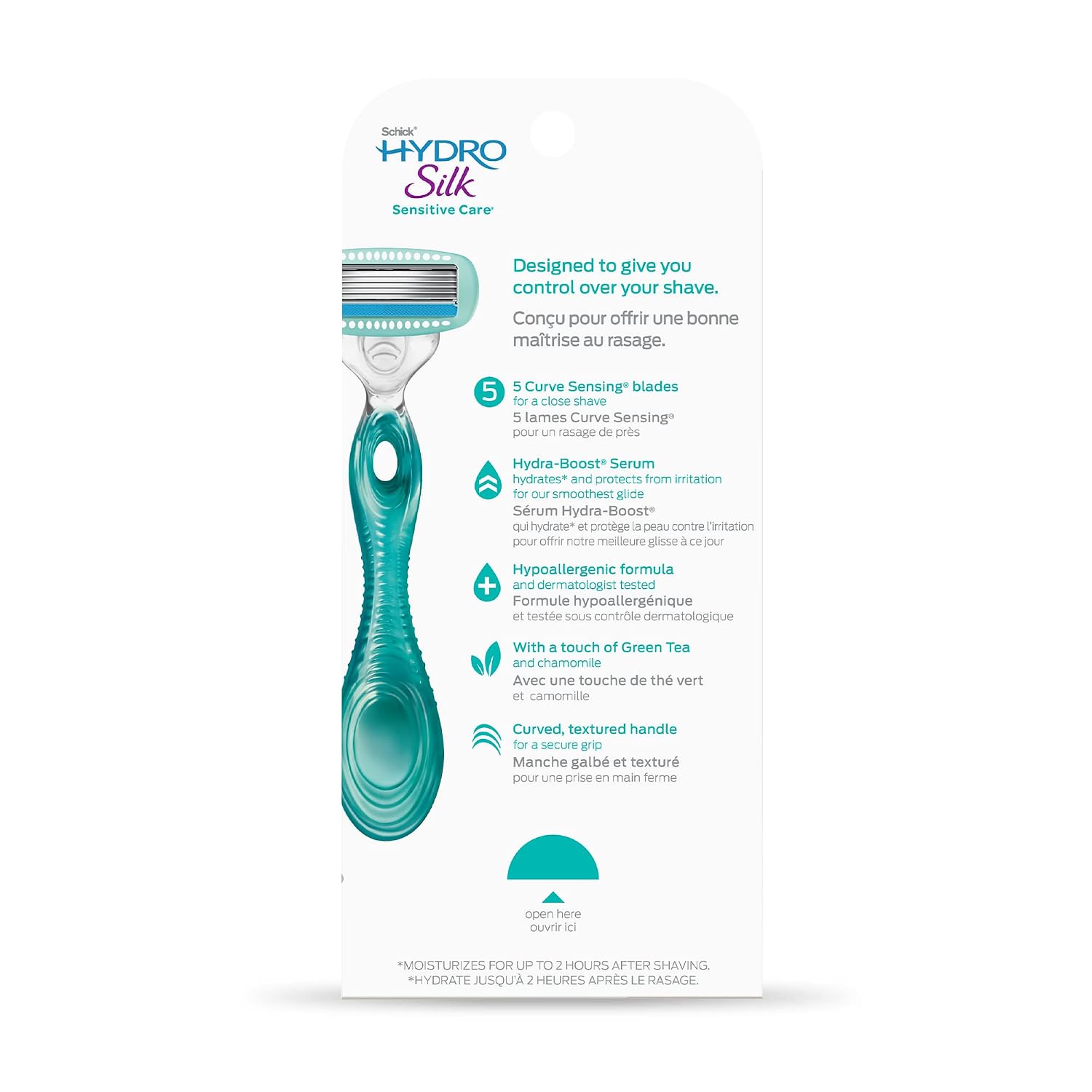 Schick Hydro Silk Sensitive Women's Razor | 5-Blade Razors for Women Sensitive Skin | Womens Razors-Sensitive Skin-| 1 Handle & 2 Razor Blade Refills,(Pack of 12)