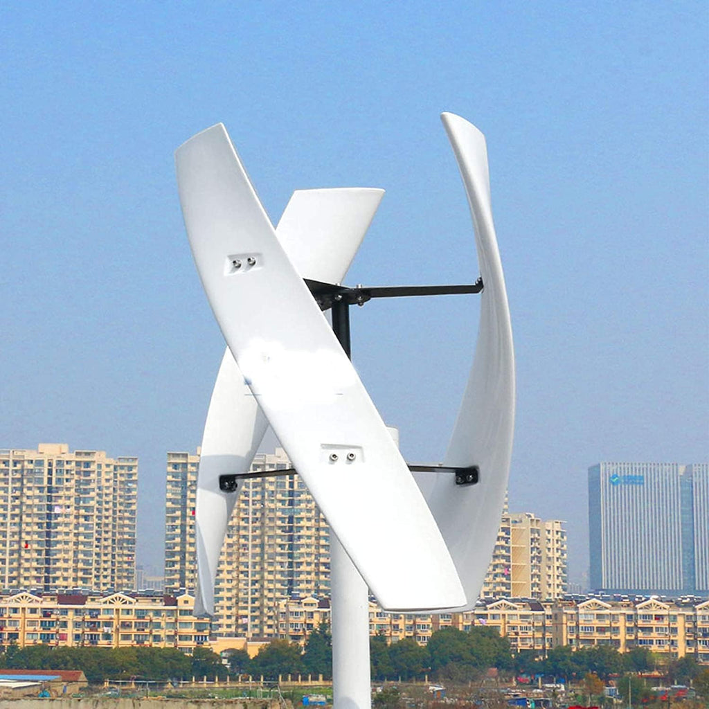 3000W -5KW Wind Turbine Generator, 3 Blades 12V 24V 48V Maglev Vertical Wind Generator with MPPT Hybrid Controller for Farm Home Use