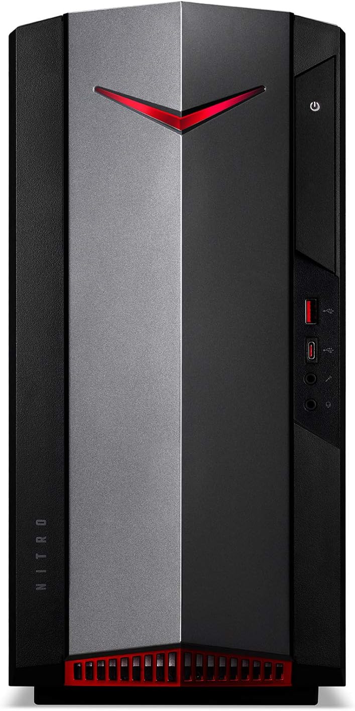 acer Nitro 50 N50-640-UR13 Gaming Desktop | 12th Gen Intel Core i5-12400F 6-Core Processor | NVIDIA GeForce RTX 3050 | 16GB 3200MHz DDR4 | 512GB SSD | 1TB HDD | Intel Wi-Fi 6E AX211 | Windows 11 Home