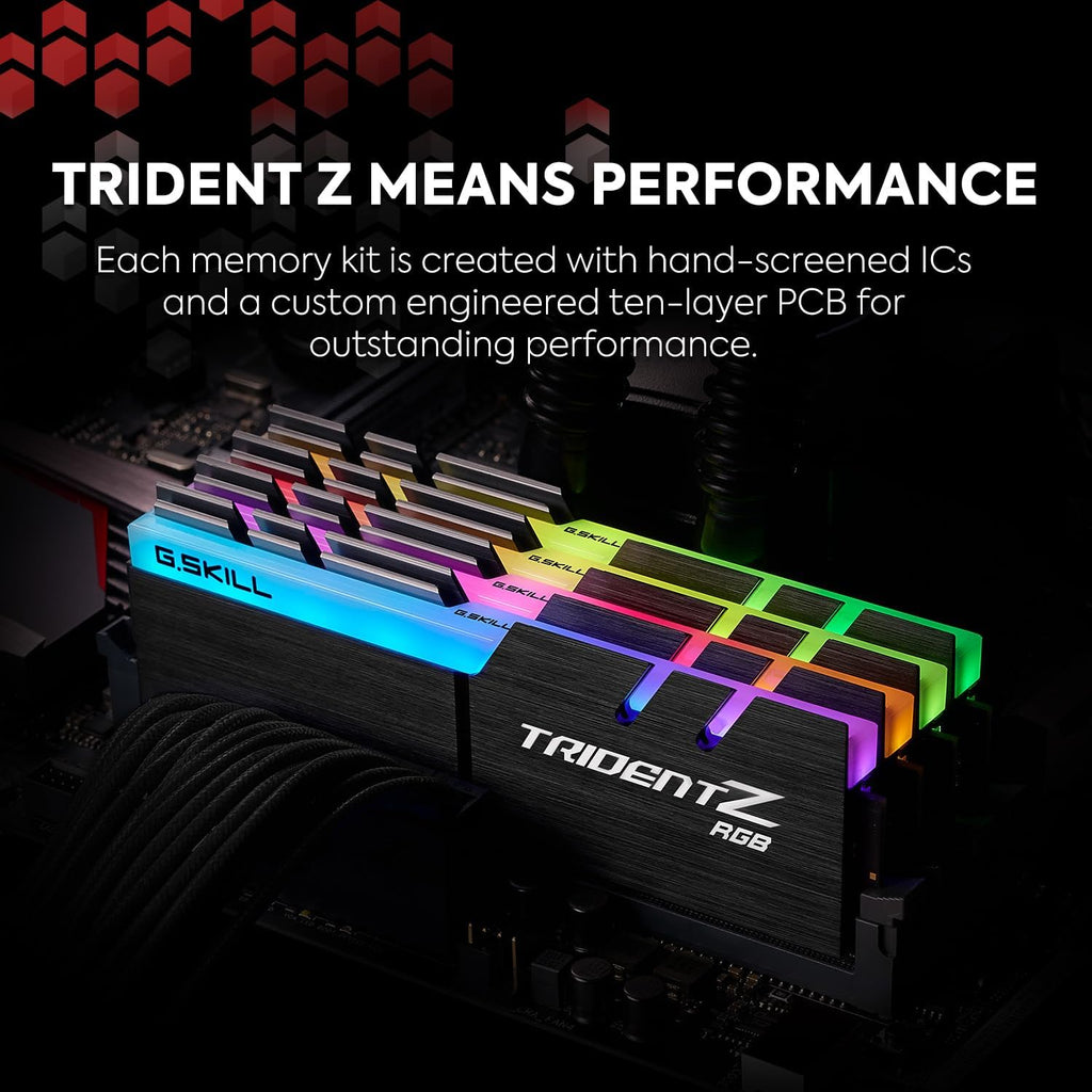 G.SKILL Trident Z RGB Series DDR4 RAM (XMP) 16GB (2x8GB) 3600MT/s CL18-22-22-42 1.35V Intel AMD Desktop Computer Memory U-DIMM (F4-3600C18D-16GTZR)