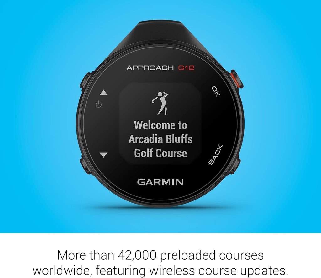 Garmin Approach G12, Clip-on Golf GPS Rangefinder, 42k+ Preloaded Courses, 010-02555-00