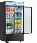 25 cu.ft Commercial Refrigerators, Beverage Cooler with LED Light, Drink Merchandiser with 8 Adjustable Shelves, 2 Glass Doors, Digital Control, ETL Certified, 32-50°FF