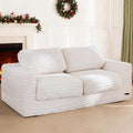 MAXYOYO Giant Bean Bag Chair for Adults, Upholstered Loveseat Floor Sofa with Pillows and Armrests, Large Bean Bag Sofa Plush Chair Couch for Bedroom Living Room, White