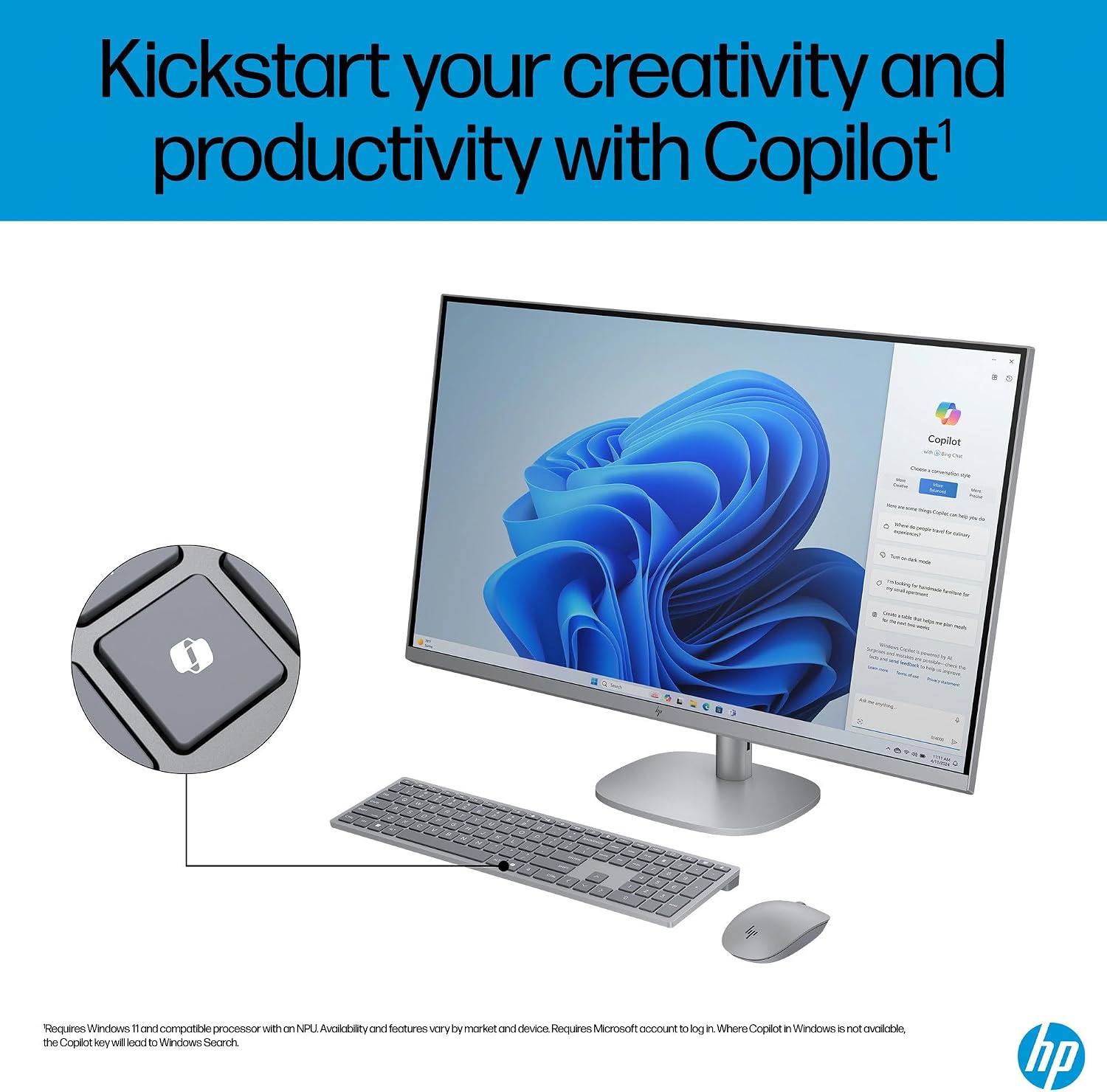 HP OmniStudio X 32 31.5' 4K UHD (3840x2160) All-in-One Desktop PC - Intel Core Ultra 7 258V up to 4.8 GHz, 32GB DDR5 RAM, 1TB NVMe SSD, Intel Arc Graphics, Wireless Keyboard & Mouse, Windows 11 Home