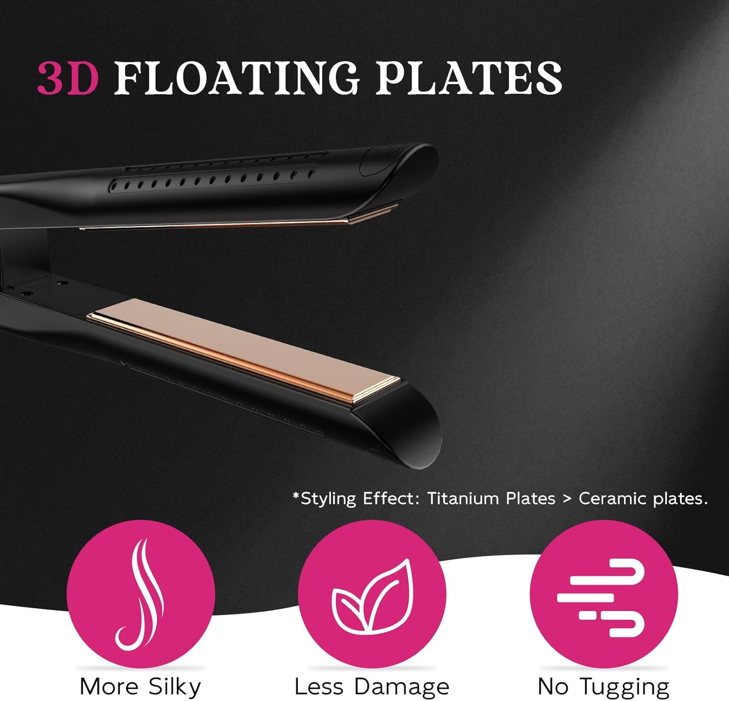SKIMI Airflow Styler, Titanium Flat Iron Hair Straightener and Curling Iron with Cooling Air Vents to Lock in Style, 5 Temps, Dual Voltage, Auto Off