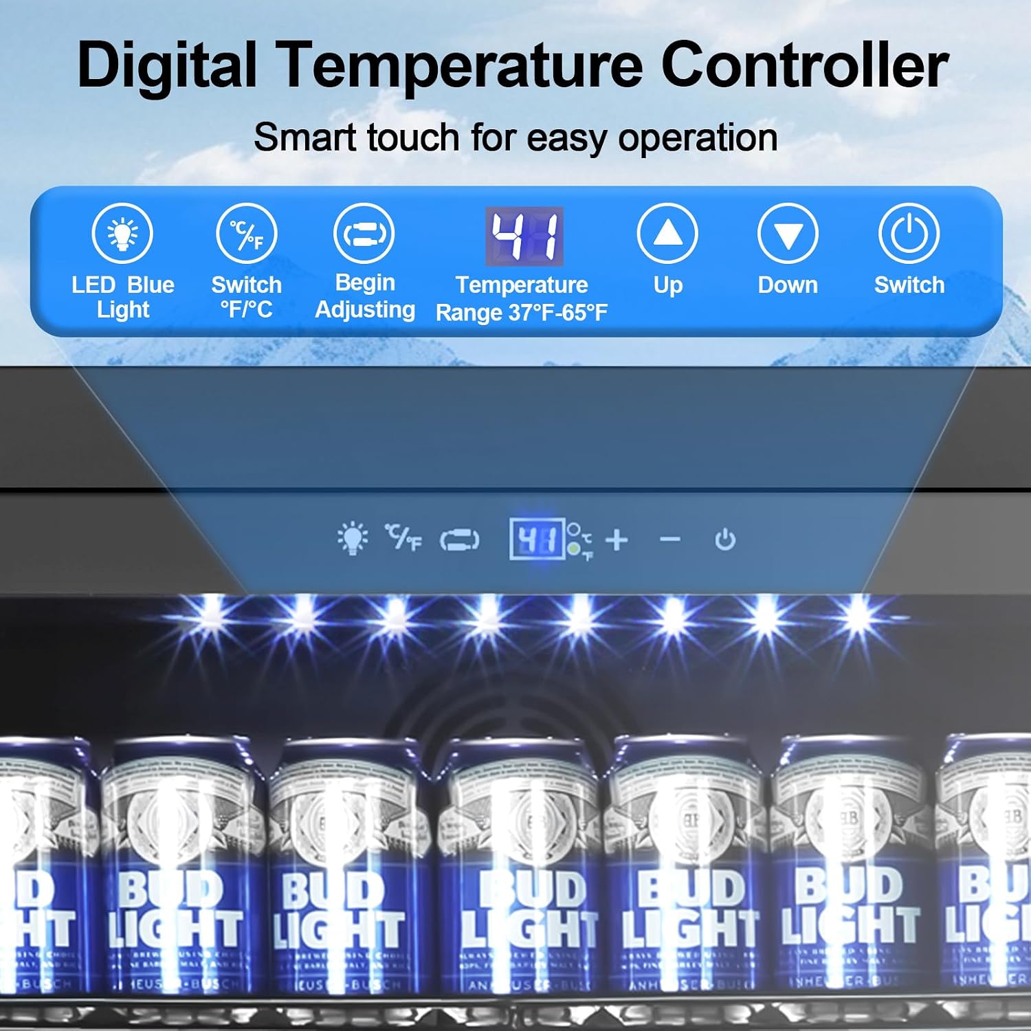 24 Inch Beverage Refrigerator, 5.2 Cu. Ft. Drink Refrigerator with Glass Door, 200 Cans Under Counter & Freestanding Drink Fridge, Reversible Door, Built-In Beverage Cooler for Kitchen, Bar or Office.