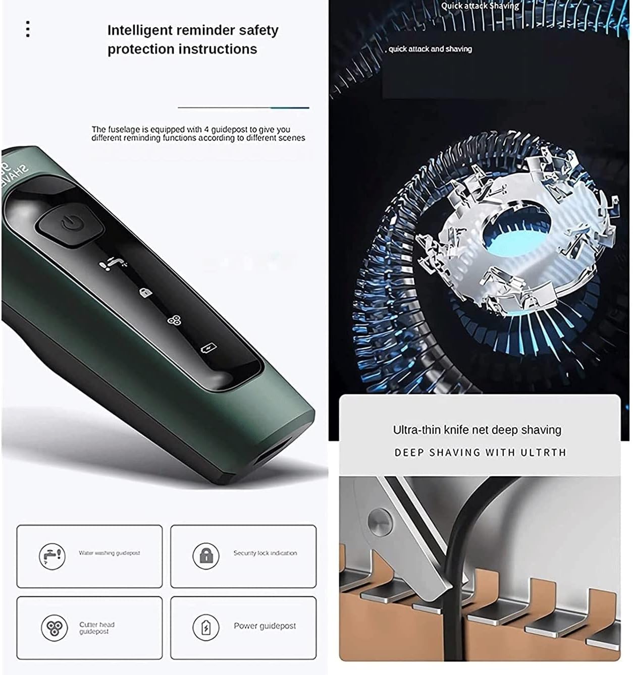 Electric Razor for Men,Electric Shavers for Men Wet Dry,USB Travel Face Shaver Rotary with Beard/Nose Trimm