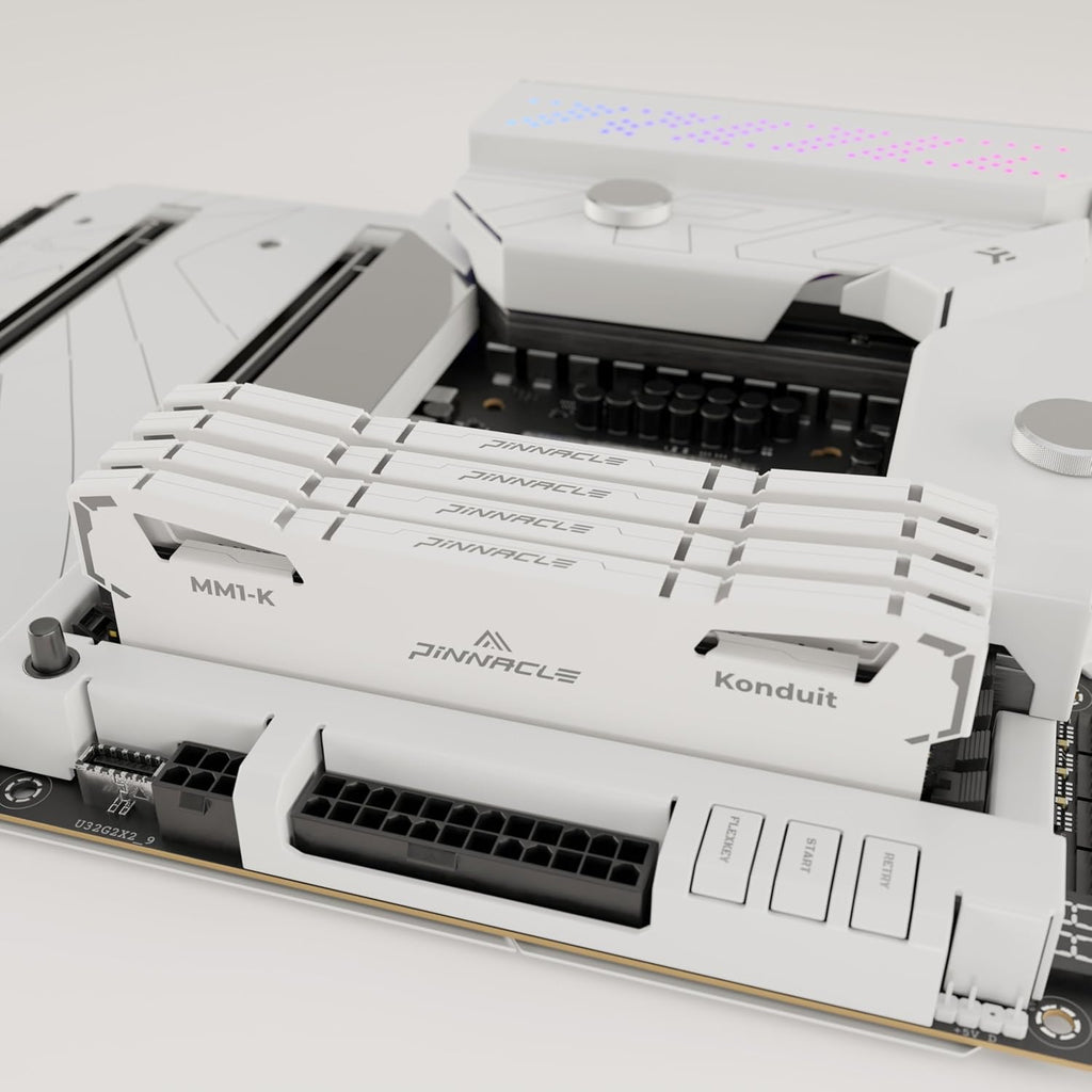 Timetec Pinnacle Konduit 16GB DDR4 3200MHz PC4-25600 CL16-20-20-40 XMP2.0 Overclocking 1.35V Dual Rank Compatible for AMD and Intel Desktop Gaming PC Memory Module - White