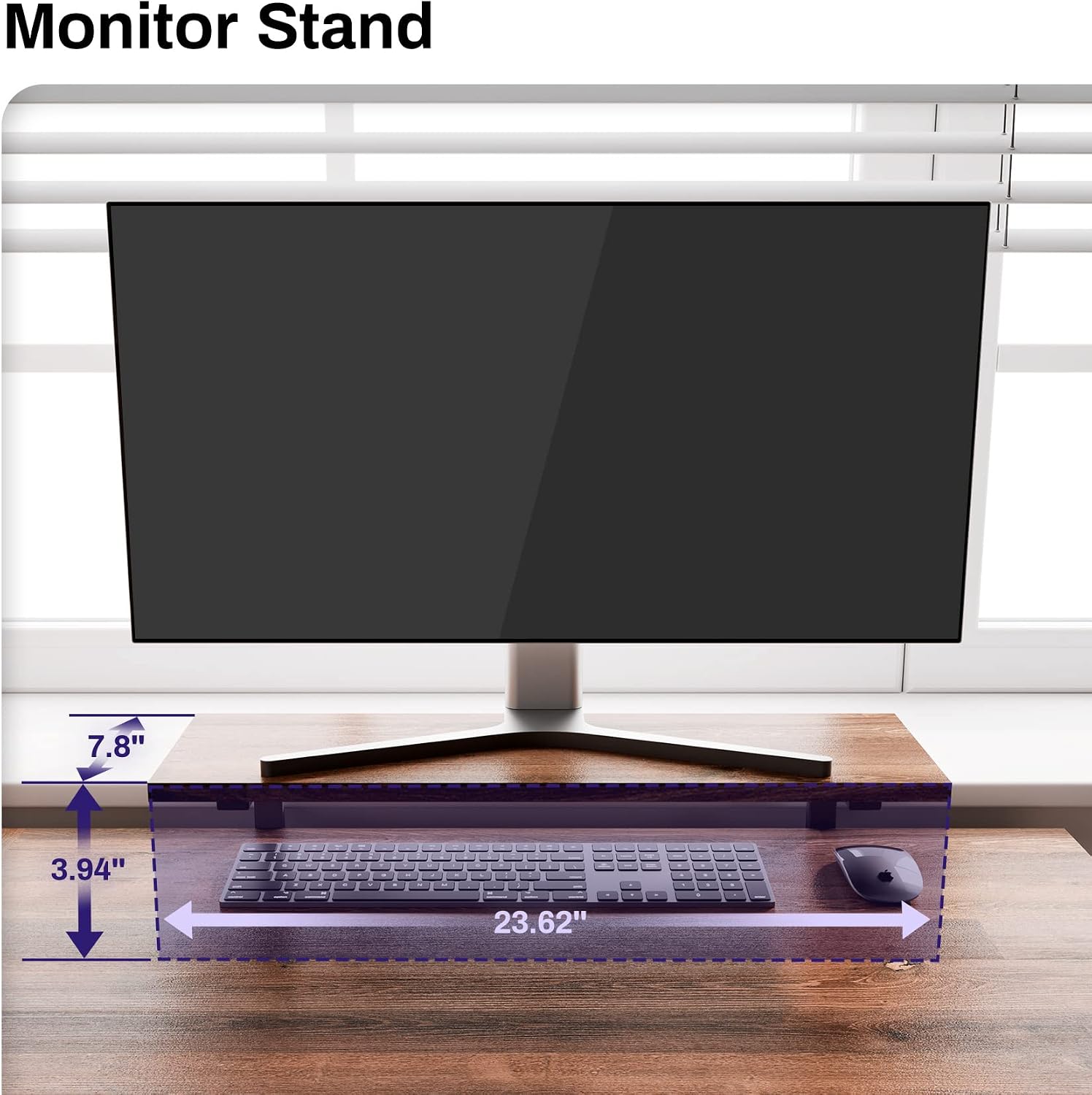 It's_Organized Reversible L Shaped Desk with Monitor Stand,58x47 inch Corner Desk,Study Writing Computer Table with Storage Shelves for Home Office,Rustic Brown/Black