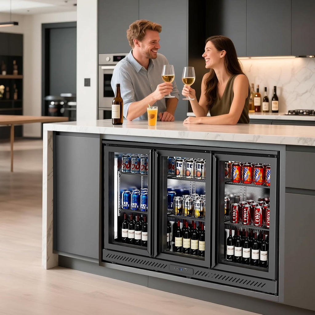 ROVSUN 11.4 Cu.Ft Commercial Back Bar Cooler ETL Certified, Bar Fridge Commercial Beverage Refrigerator w/ 3 Doors LED Digital Temperature Control, Drink Cooler for Restaurant Beer Wine Soda
