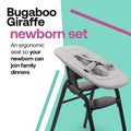 Bugaboo Giraffe Newborn Set – Padded Infant Seat Insert with 5-Point Harness – Ergonomic Baby Lounger Attachment for Giraffe High Chair & Rocker Frame – Birth to 6 Months - Polar White