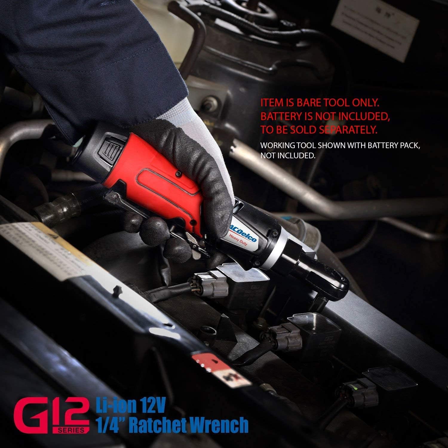 ACDelco ARW1218-K18 G12 Series 12V Li-ion Cordless 3/8' Extended Rachet Wrench & ¼' Ratchet Wrench Combo Tool Kit