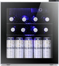 Antarctic Star Mini Fridge Cooler - 60 Can Beverage Refrigerator Glass Door for Beer Soda Wine – Glass Door Small Drink Dispenser Clear Front Removable for Home, Office Bar (1.6cu.ft)