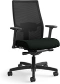 HON Ignition 2.0 Mid‑Back Ergonomic Office Chair, Mesh Task Seating with Lumbar Support, Advanced Synchro‑Tilt, Height and Width Adjustable Arms, Black Frame, Black