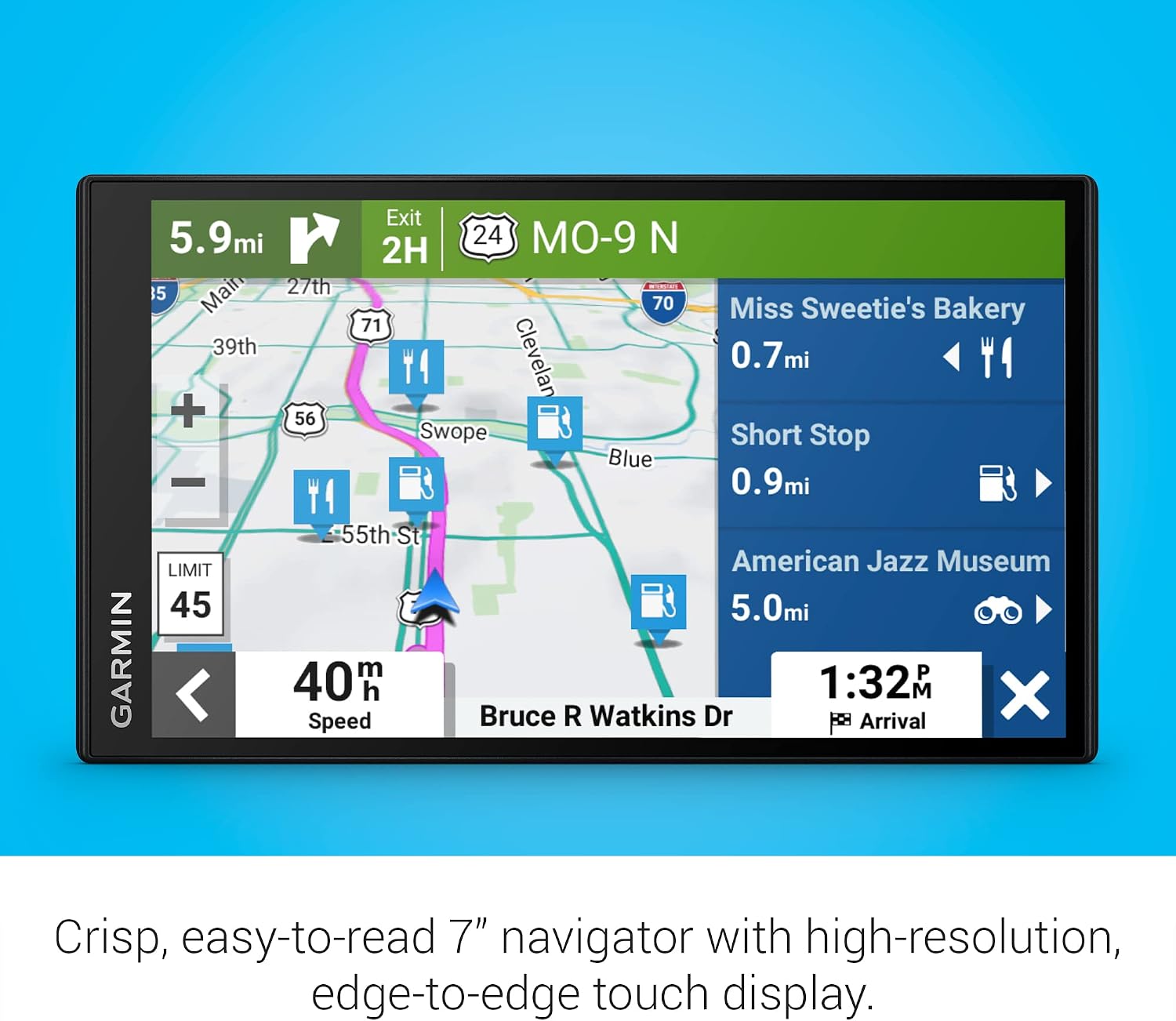 Garmin DriveSmart 76, 7-inch Car GPS Navigator with Bright, Crisp High-Resolution Maps and Garmin Voice Assist